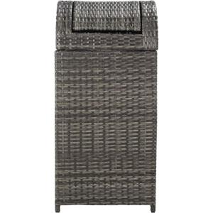 Safavieh Outdoor Collection Serapis Grey Wicker Trash Bin(Grey Brown)