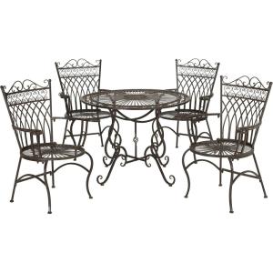 Safavieh Outdoor Collection Thessaly Antique White 5 Piece Patio Set(Rustic Brown)