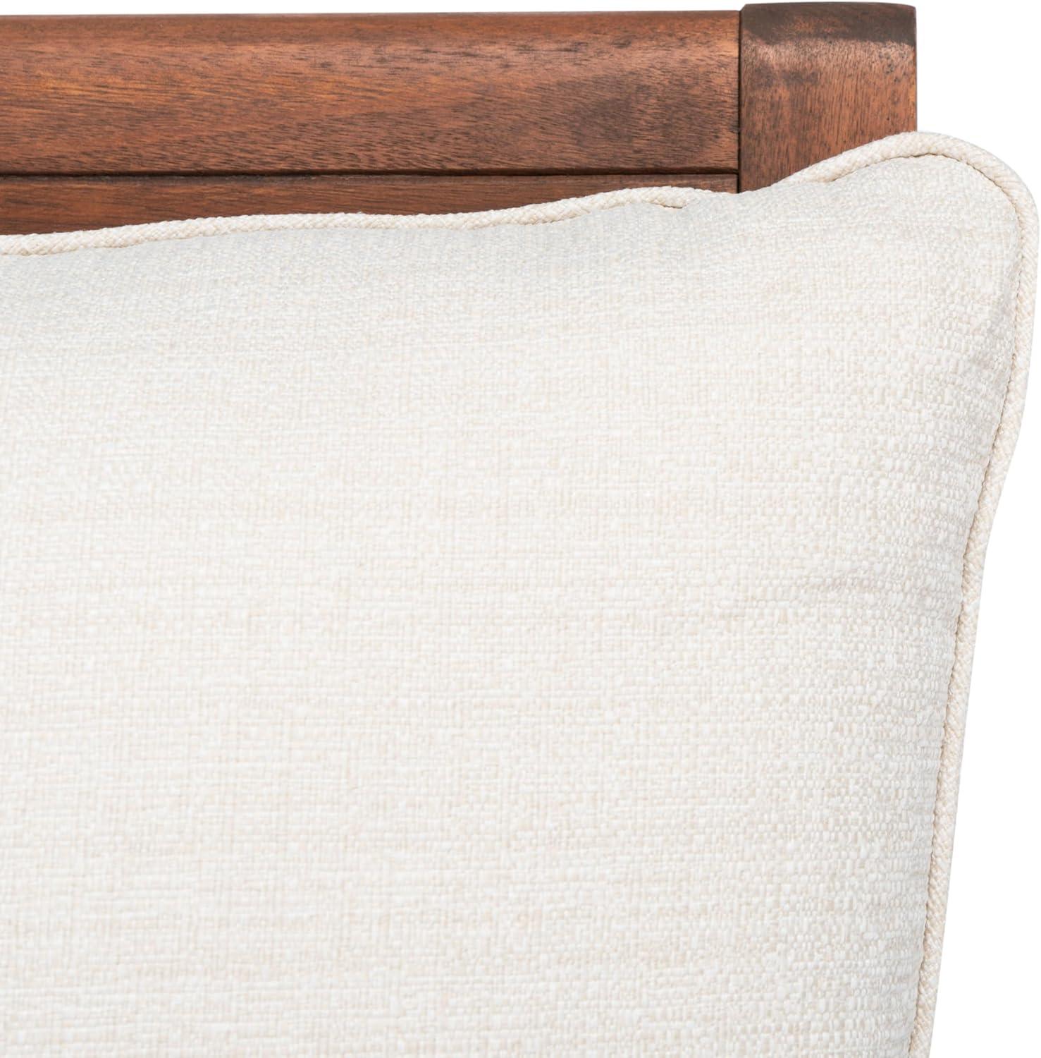 image:imageSAFAVIEH Couture Home Collection Payden Natural WoodBeige Cushion Outdoor Patio Sunroom Porch Backyard Veranda Accent Chair