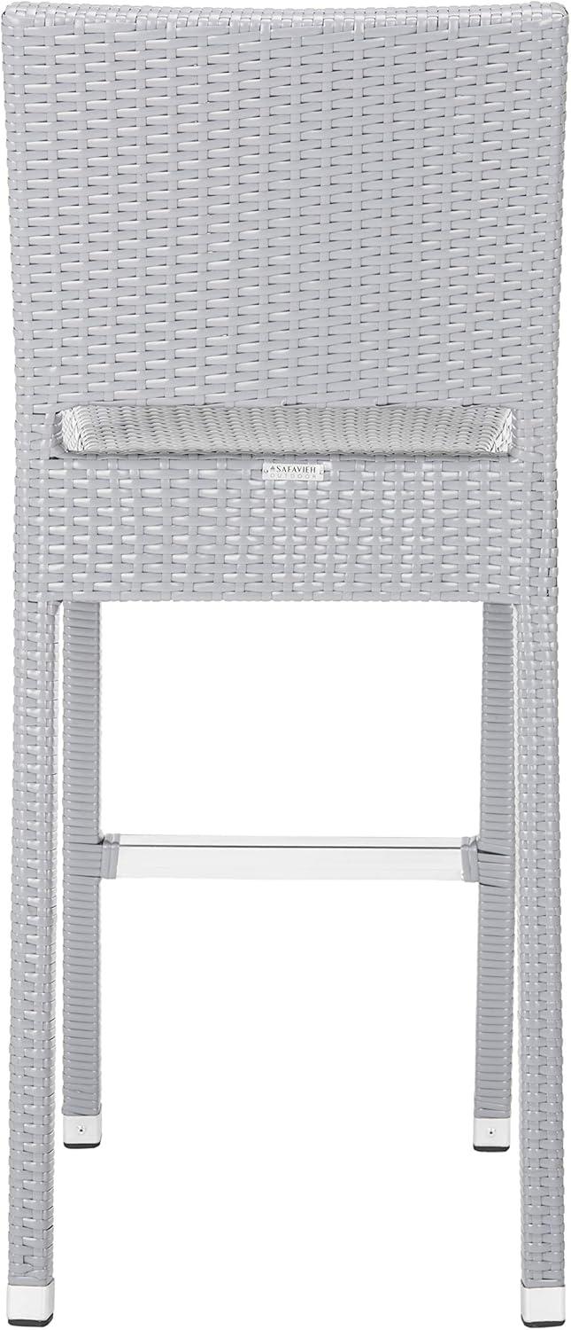 image:imageSAFAVIEH FOX5201C Collection Bethel IndoorOutdoor Bar Stool WhiteGrey