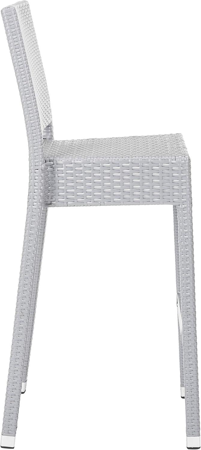 image:imageSAFAVIEH FOX5201C Collection Bethel IndoorOutdoor Bar Stool WhiteGrey