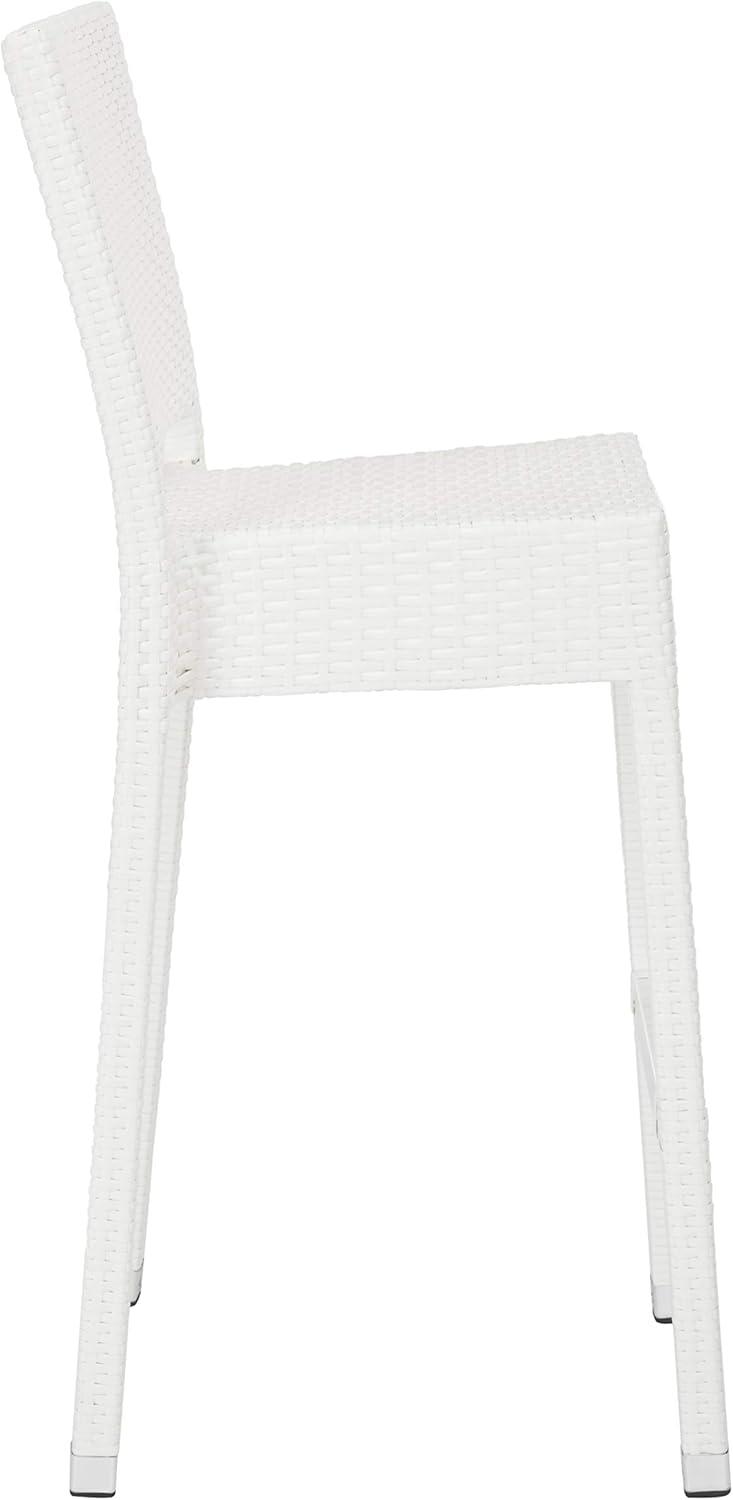image:imageSAFAVIEH FOX5201C Collection Bethel IndoorOutdoor Bar Stool WhiteWhite