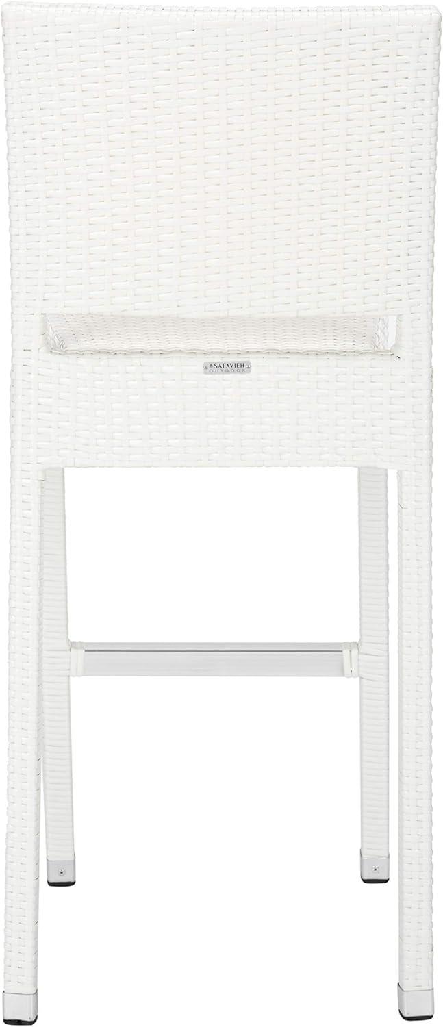 image:imageSAFAVIEH FOX5201C Collection Bethel IndoorOutdoor Bar Stool WhiteWhite