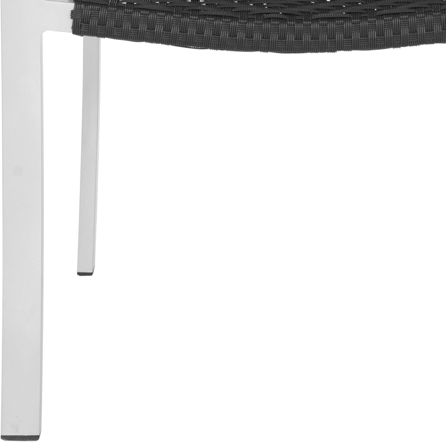 image:imageSAFAVIEH Home Collection Cordova Black IndoorOutdoor Stacking Arm ChairBlack
