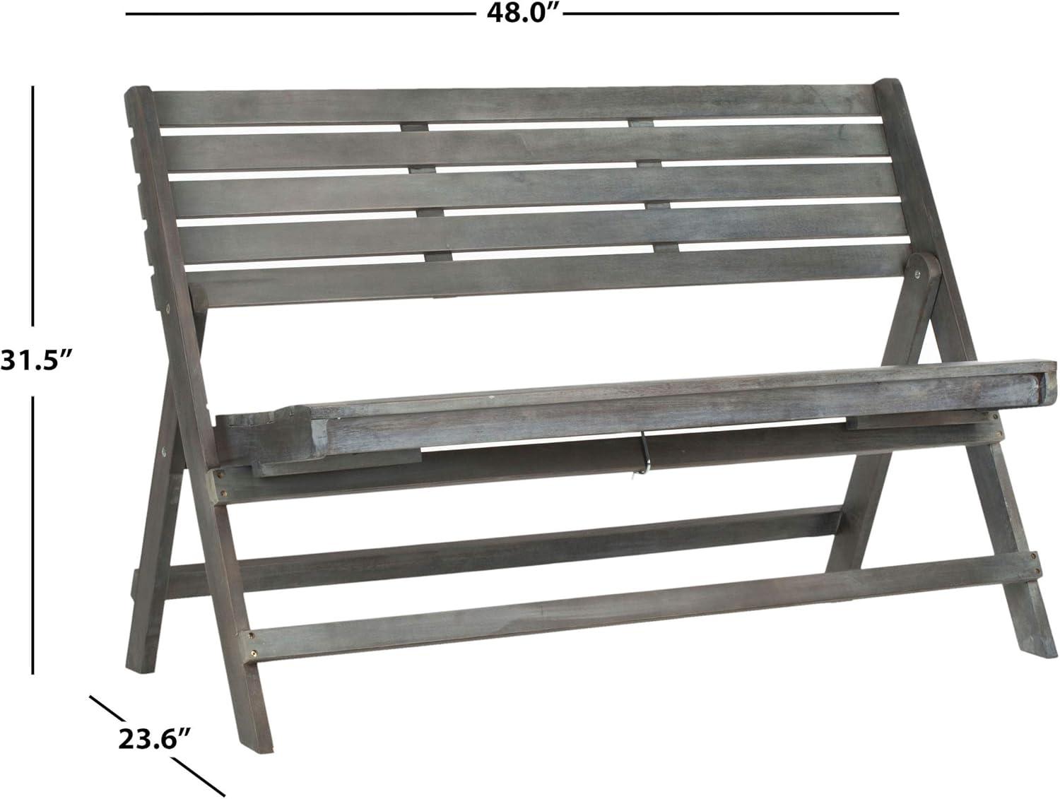 image:imageSAFAVIEH Outdoor Collection Luca Ash Grey Folding BenchAsh Grey