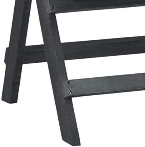 image:imageSAFAVIEH Outdoor Collection Luca Ash Grey Folding BenchDark Slate Gray