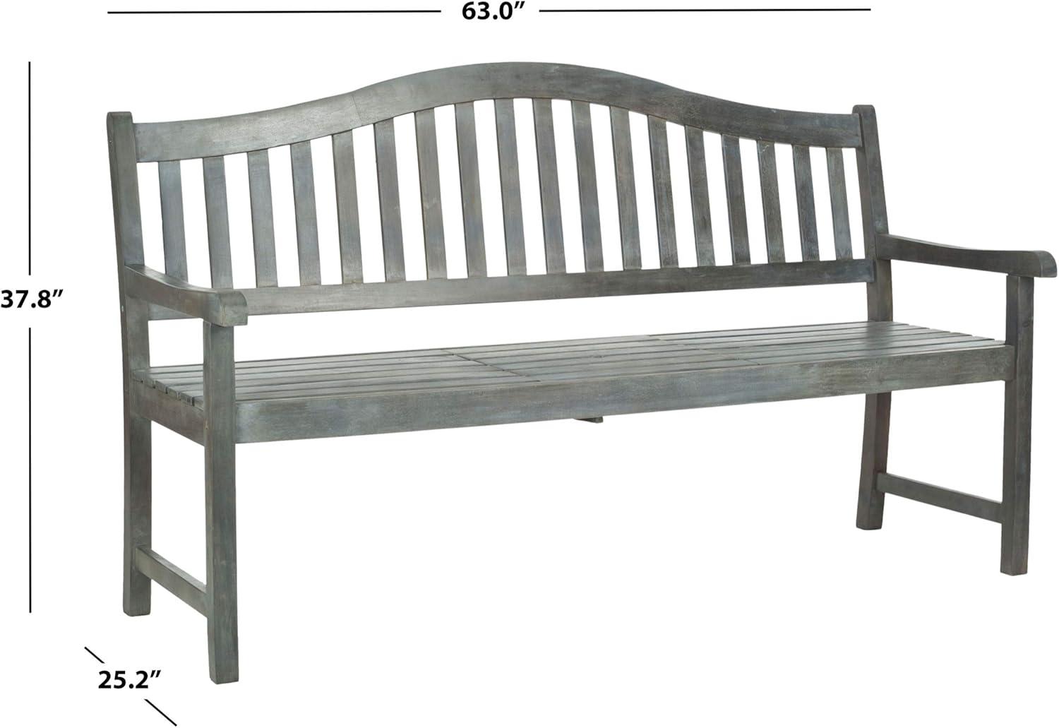 image:imageSAFAVIEH Outdoor Collection Mischa Natural Brown BenchAsh Grey