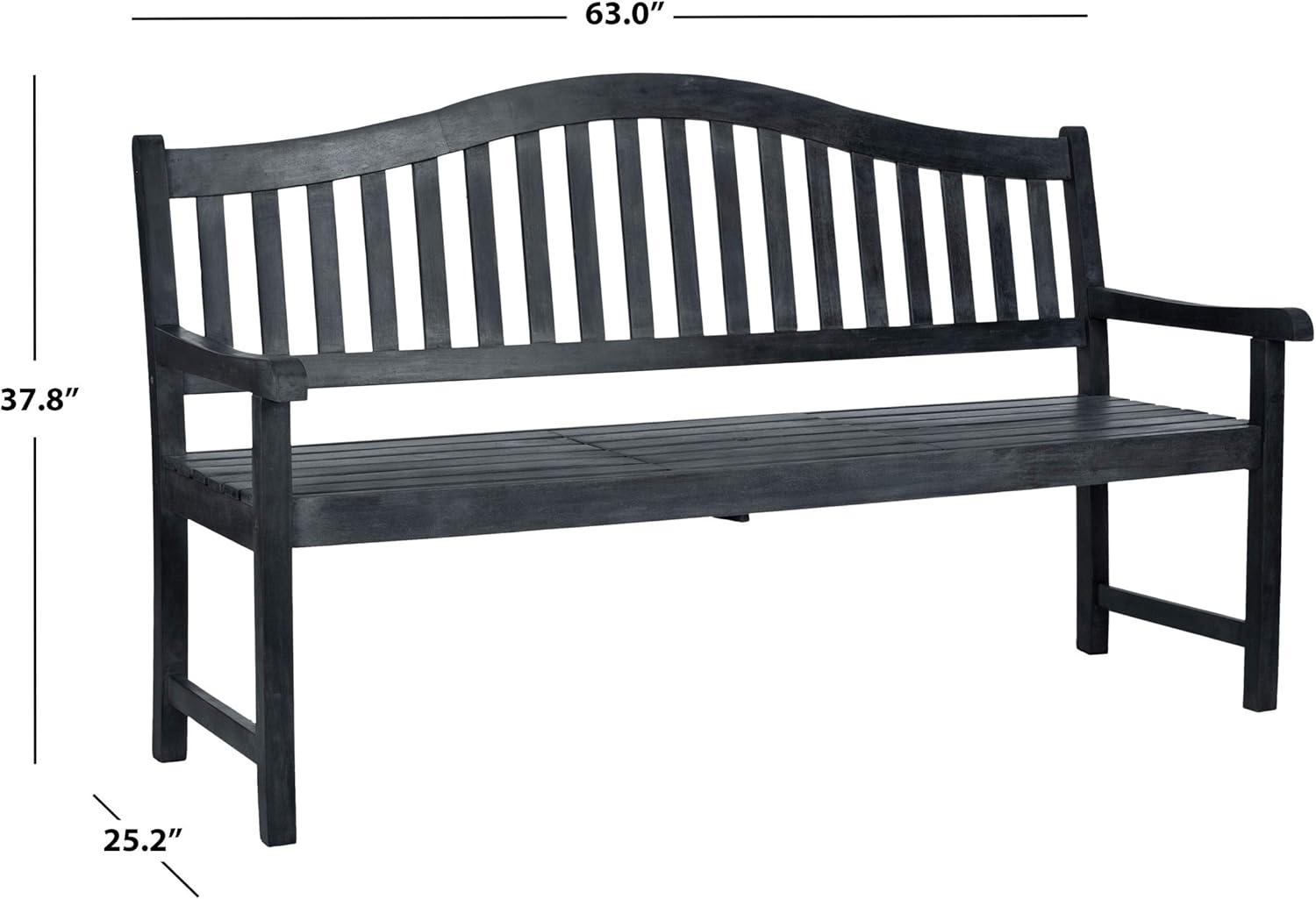 image:imageSAFAVIEH Outdoor Collection Mischa Natural Brown BenchDark Slate Gray