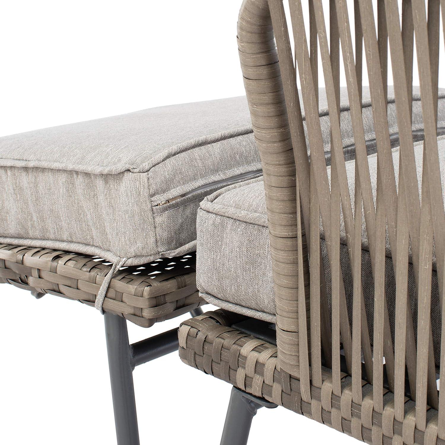 image:imageSAFAVIEH Outdoor Collection Narda Natural GreyGrey Cushion 5Piece Patio Chaise Lounge Set PAT9018B2BXGrey Grey