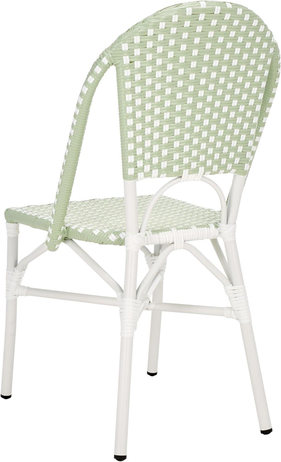 image:imageSAFAVIEH Outdoor Collection Oliver GreenWhite Bistro Chair Set of 2 Fully Assembled
