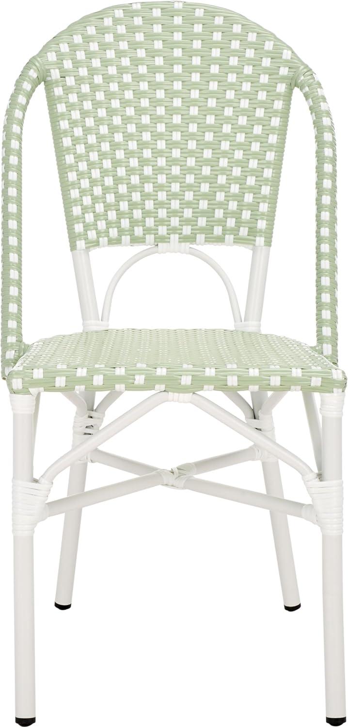 image:imageSAFAVIEH Outdoor Collection Oliver GreenWhite Bistro Chair Set of 2 Fully Assembled