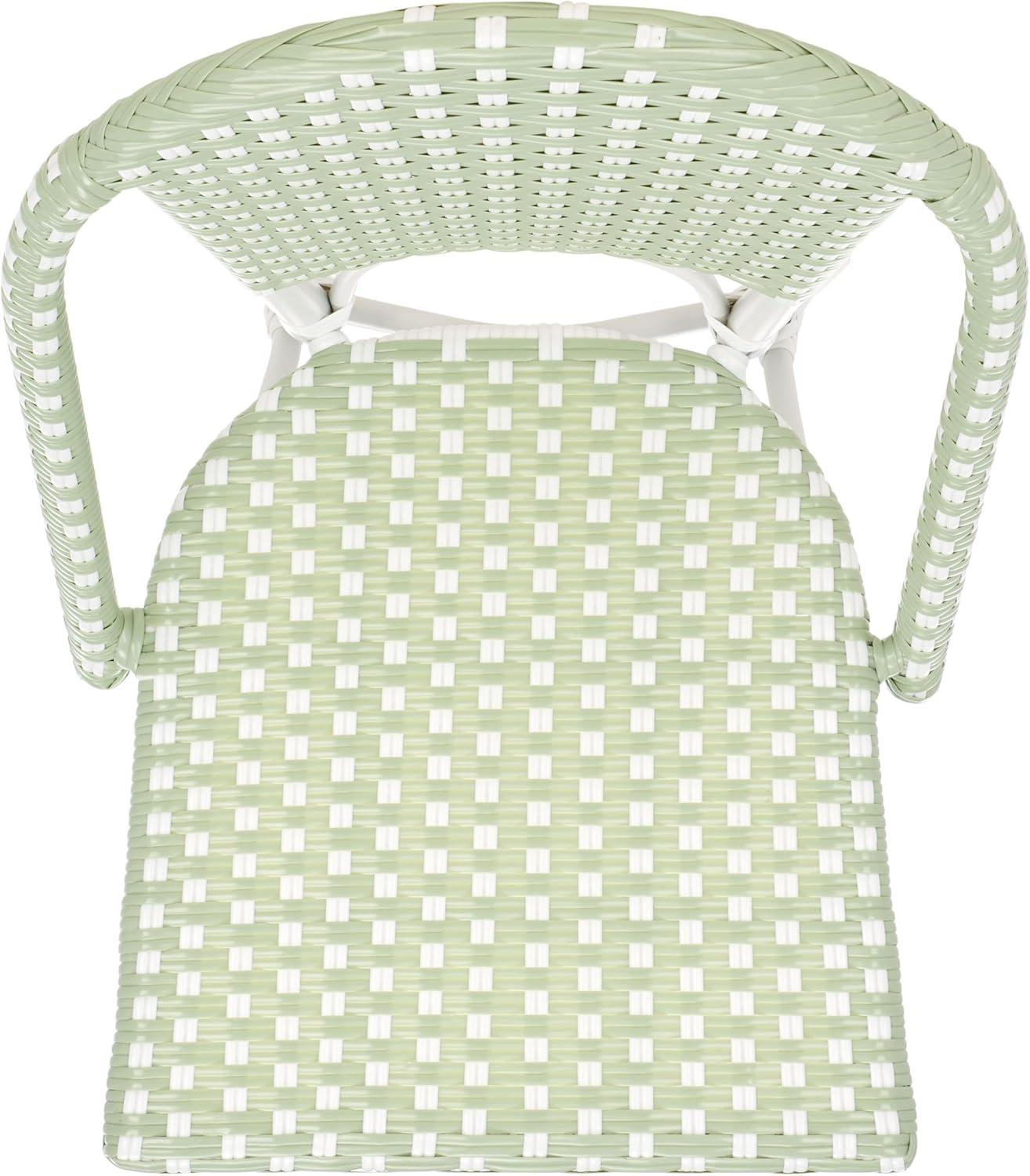 image:imageSAFAVIEH Outdoor Collection Oliver GreenWhite Bistro Chair Set of 2 Fully Assembled