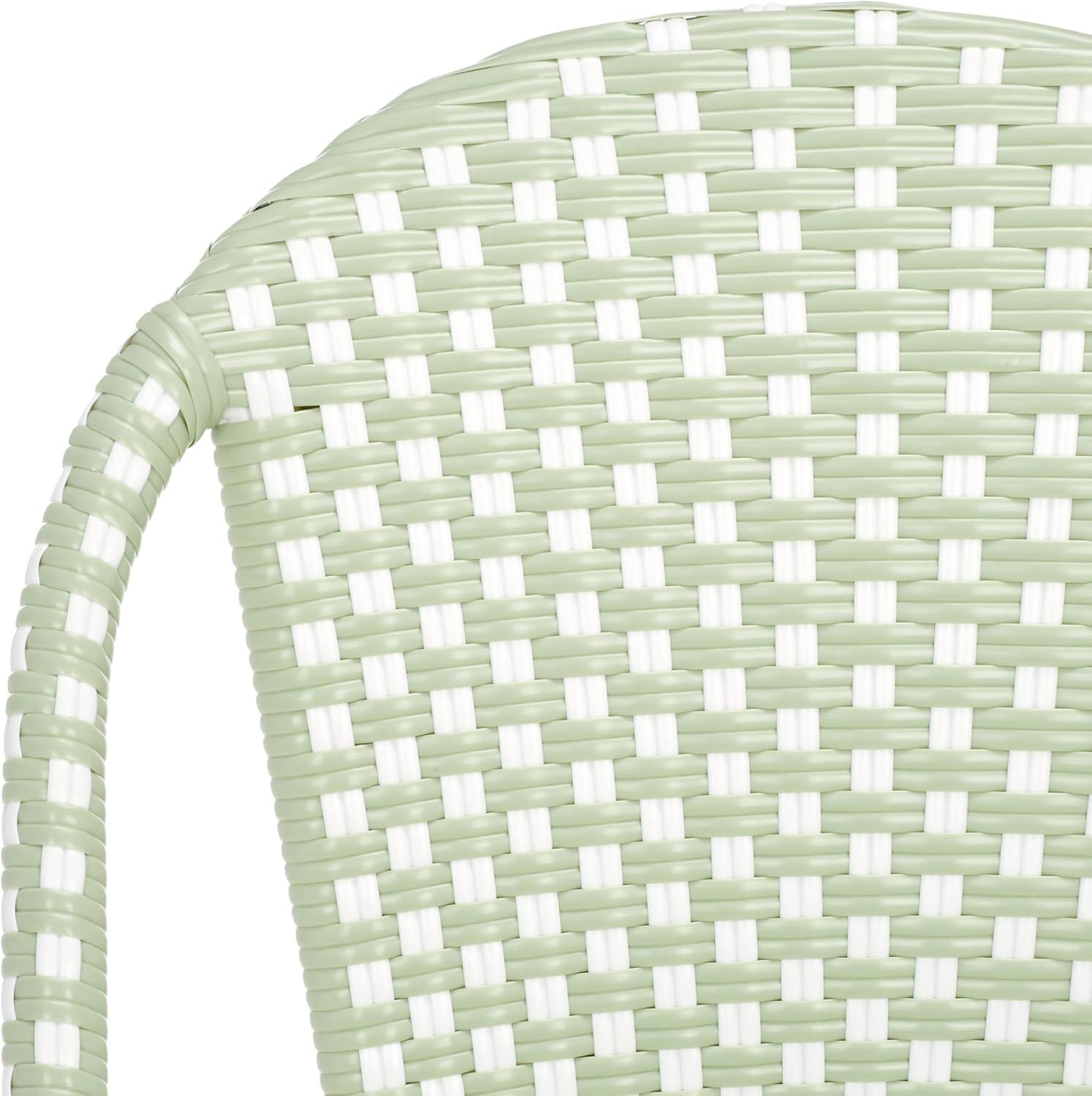 image:imageSAFAVIEH Outdoor Collection Oliver GreenWhite Bistro Chair Set of 2 Fully Assembled