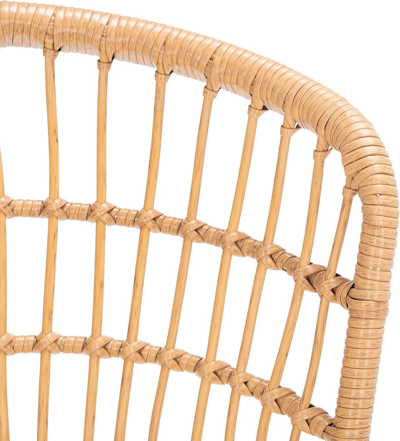 image:imageSAFAVIEH Outdoor Collection Prenza Natural RattanBeige Cushion 3Piece Patio Lounge Bistro Set with Table PAT9013ANatural Beige