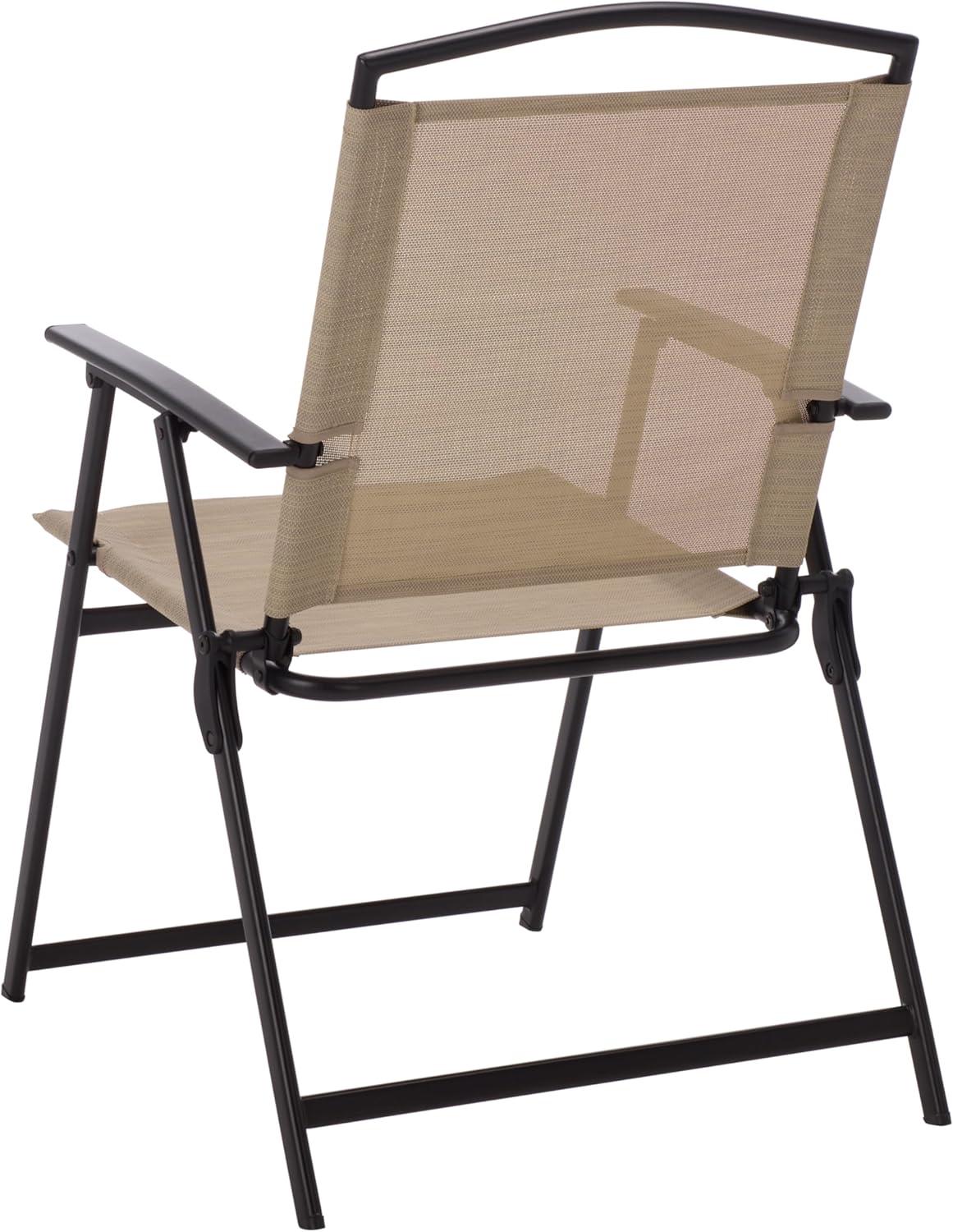 image:imageSAFAVIEH Outdoor Patio Furniture Collection Alvin Folding Chair PAT6900BlackCreme