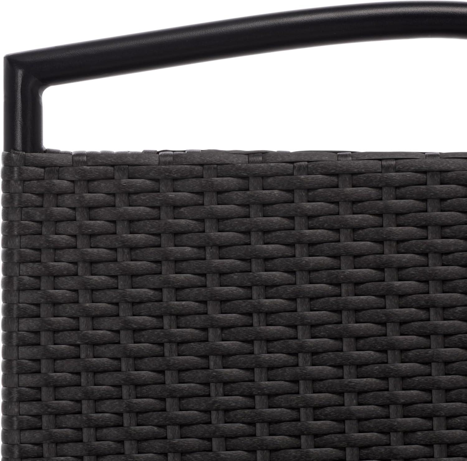 image:imageSAFAVIEH Outdoor Patio Furniture Collection Dory Rattan Weave Folding Chair PAT6902BlackBlack