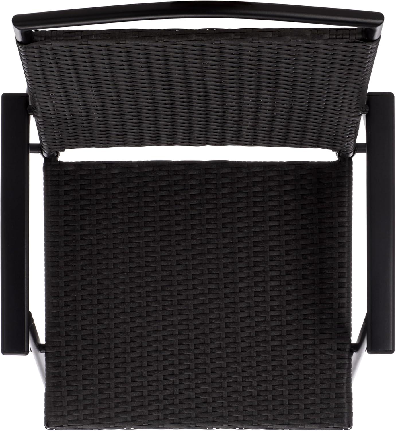 image:imageSAFAVIEH Outdoor Patio Furniture Collection Dory Rattan Weave Folding Chair PAT6902BlackBlack