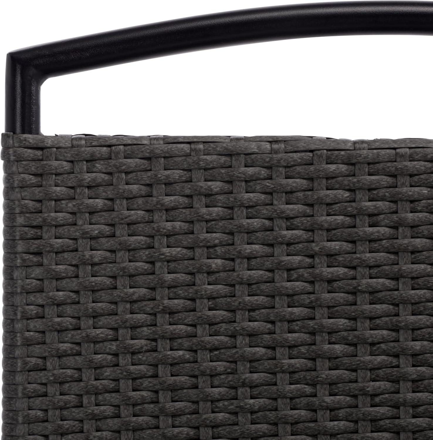 image:imageSAFAVIEH Outdoor Patio Furniture Collection Dory Rattan Weave Folding Chair PAT6902BlackGrey