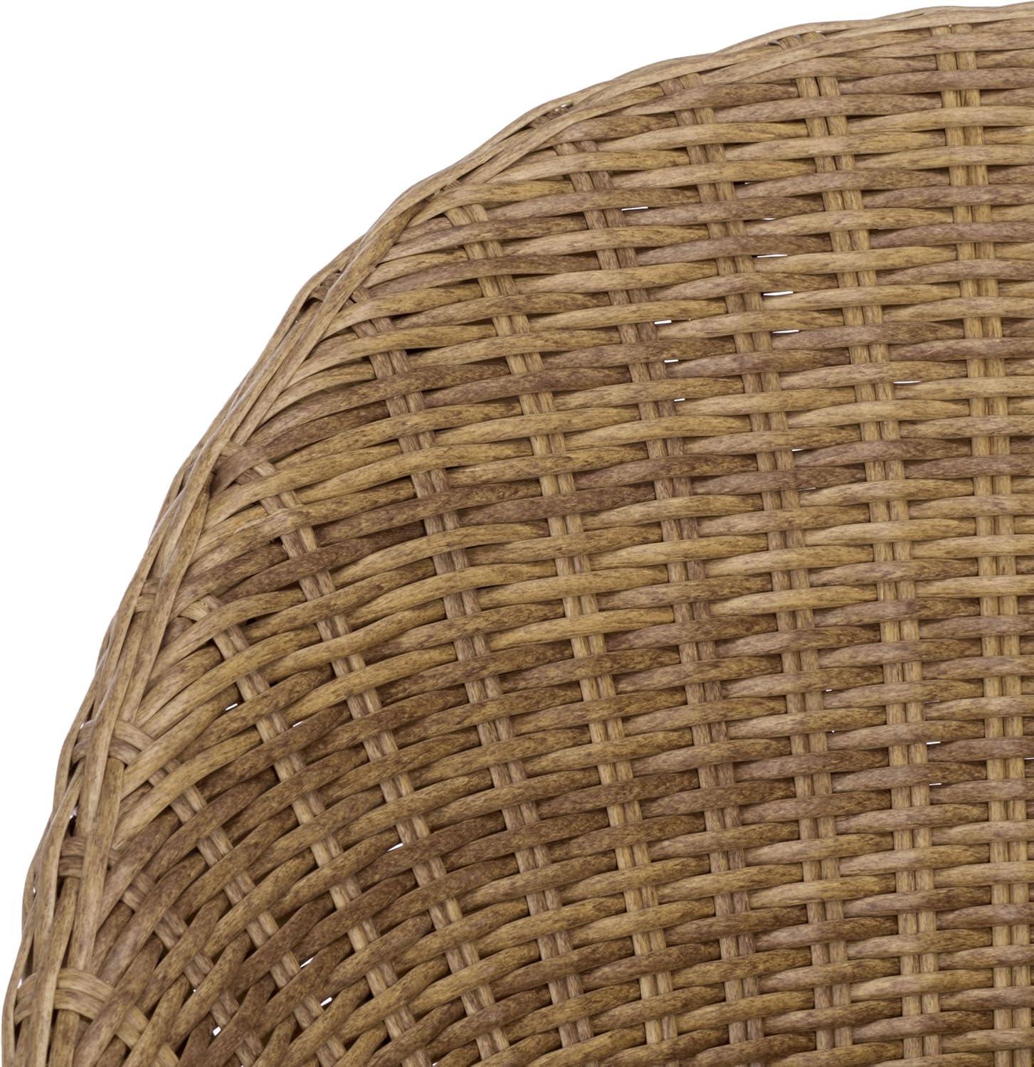 image:imageSAFAVIEH Outdoor Patio Furniture Collection Drew Rattan Swivel Barrel Chair with Cushion PAT7543NaturalTaupe