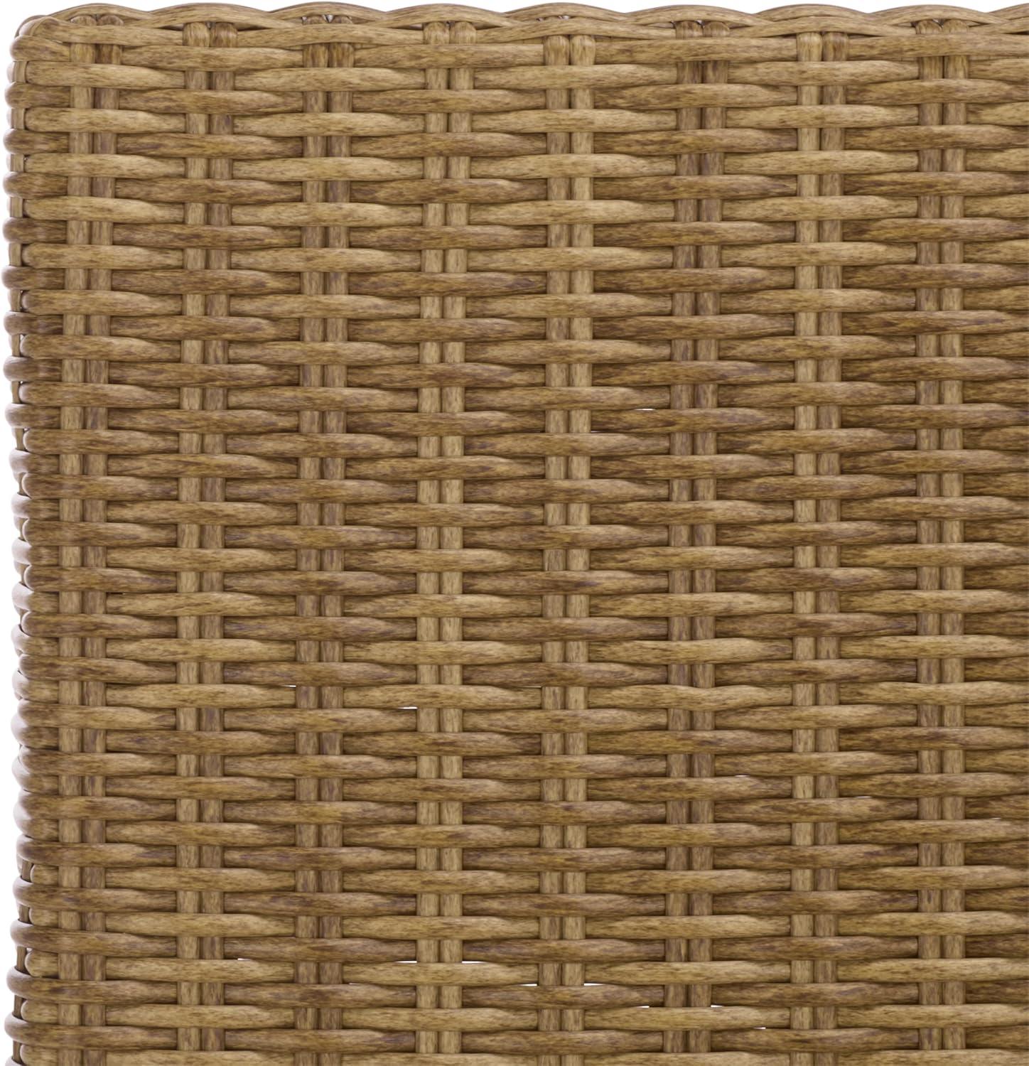 image:imageSAFAVIEH Outdoor Patio Furniture Collection Emma Rattan amp Cushion Dining Chair Modern Woven Outdoor Seating PAT7565NaturalTaupe