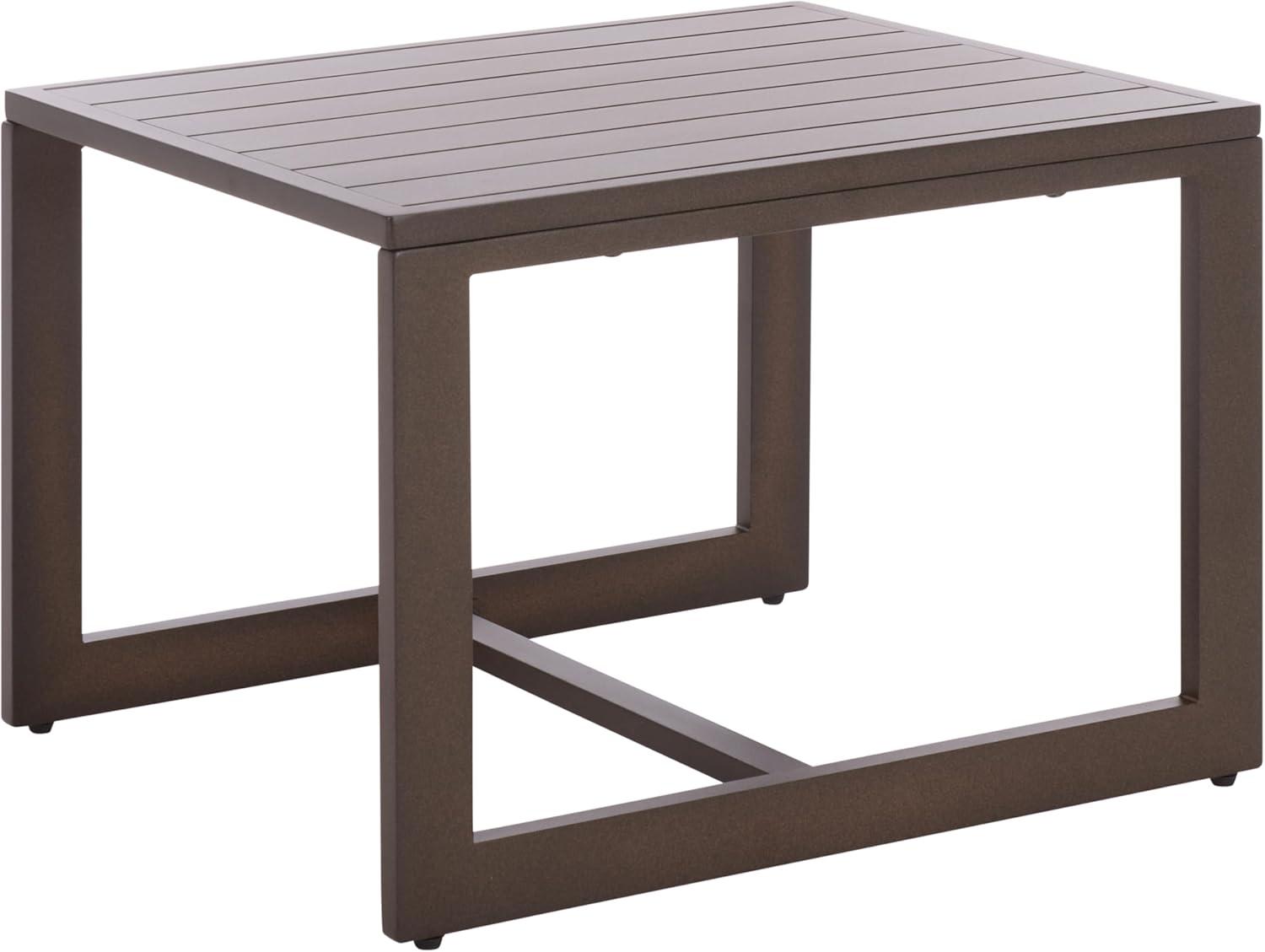 image:imageSAFAVIEH Outdoor Patio Furniture Collection Fash Black amp Taupe Cushion 3Piece Living Set Modern Outdoor Chairs amp Slatted Square Table PAT7552ABrownTaupe