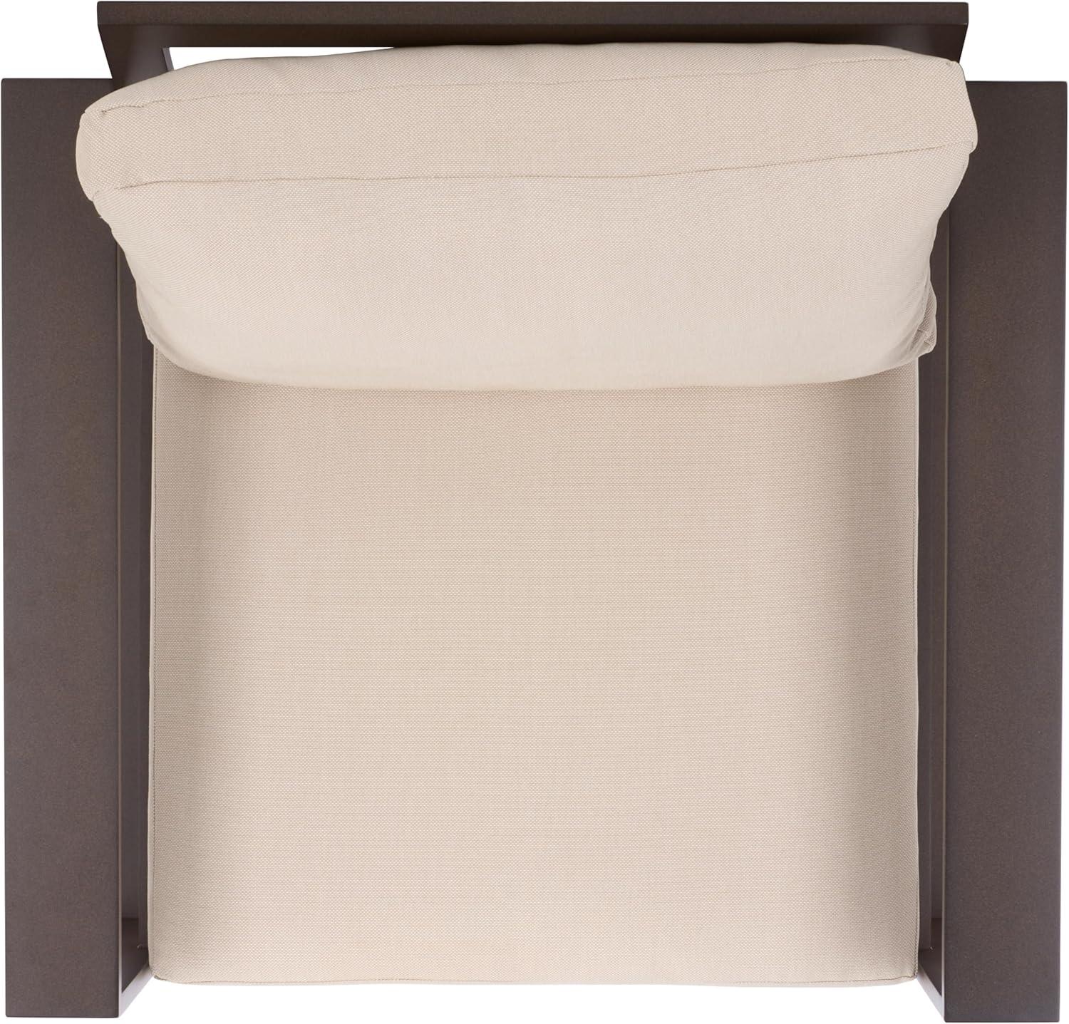 image:imageSAFAVIEH Outdoor Patio Furniture Collection Fash Cushion Aluminum Chair Modern Outdoor Armchairs with Cushions PAT7553BrownTaupe