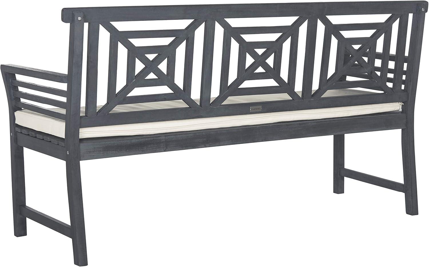 image:imageSAFAVIEH PAT6737A Outdoor Collection Del Mar 3 Seat BenchAsh Grey Beige