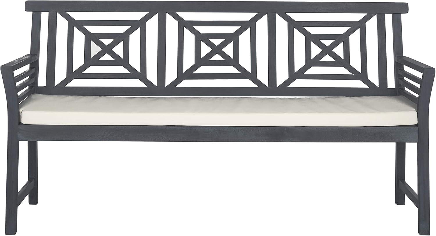 image:imageSAFAVIEH PAT6737A Outdoor Collection Del Mar 3 Seat BenchAsh Grey Beige