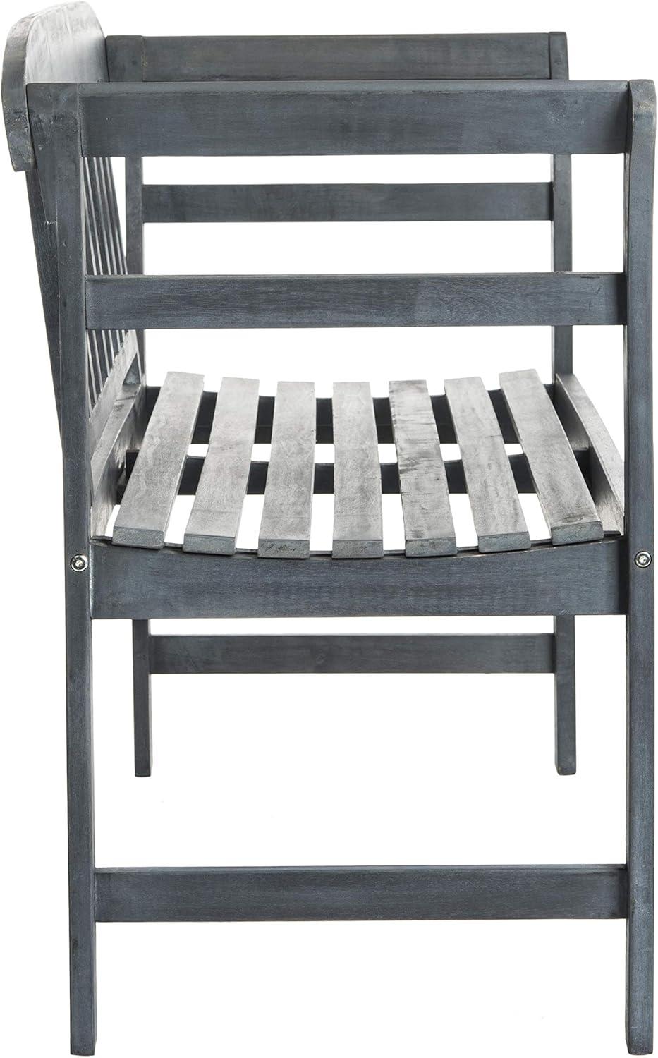 image:imageSAFAVIEH PAT6742A Outdoor Collection Porterville 2 Seat BenchAsh Grey