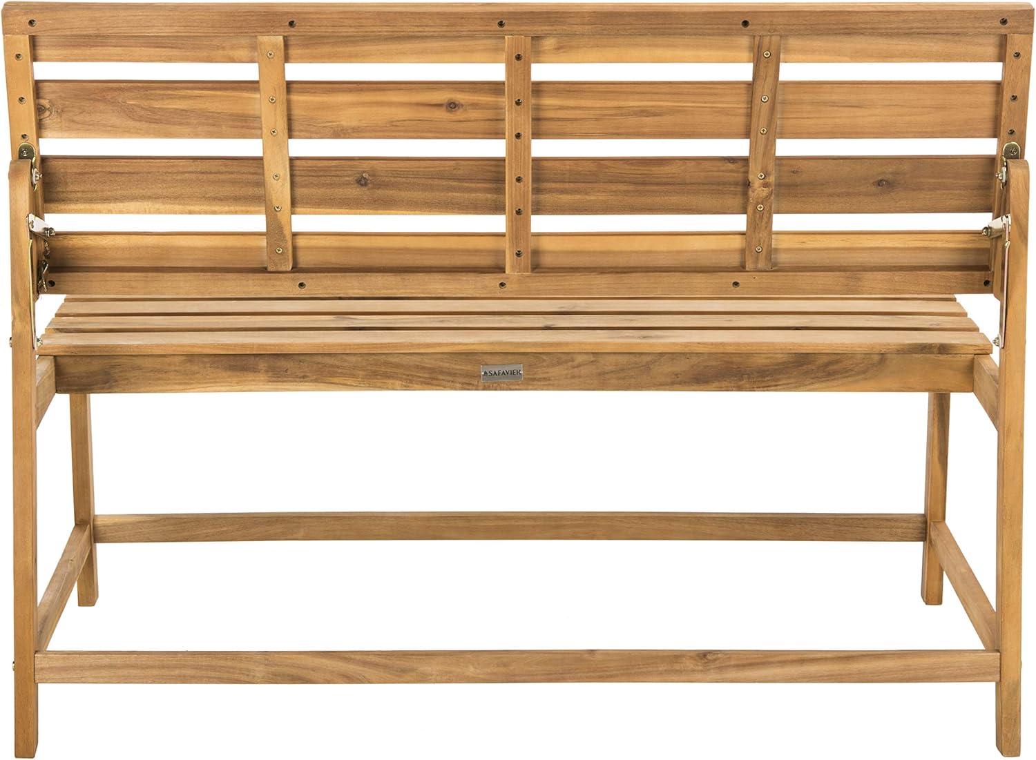 image:imageSAFAVIEH PAT6753A Collection Ruben Teak Balcony Bench and Table Outdoor SetNatural