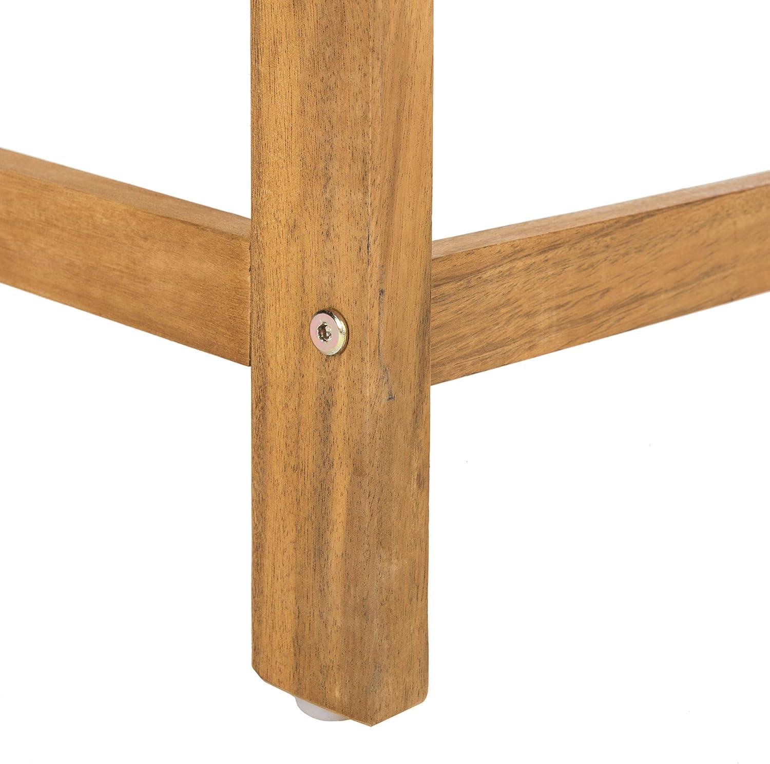 image:imageSAFAVIEH PAT6753A Collection Ruben Teak Balcony Bench and Table Outdoor SetNatural