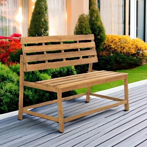 image:imageSAFAVIEH PAT6753A Collection Ruben Teak Balcony Bench and Table Outdoor SetNatural