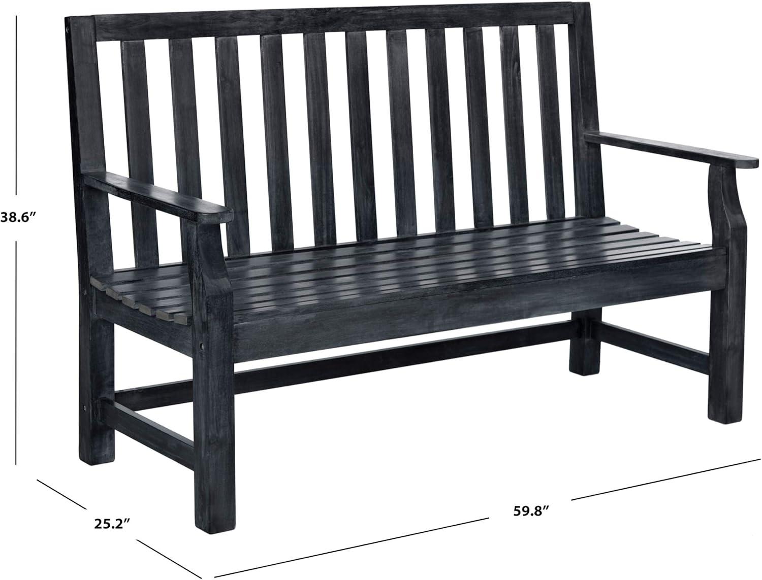 image:imageSAFAVIEH Patio Collection Edwin Adirondack Acacia Wood BenchDark Slate Gray