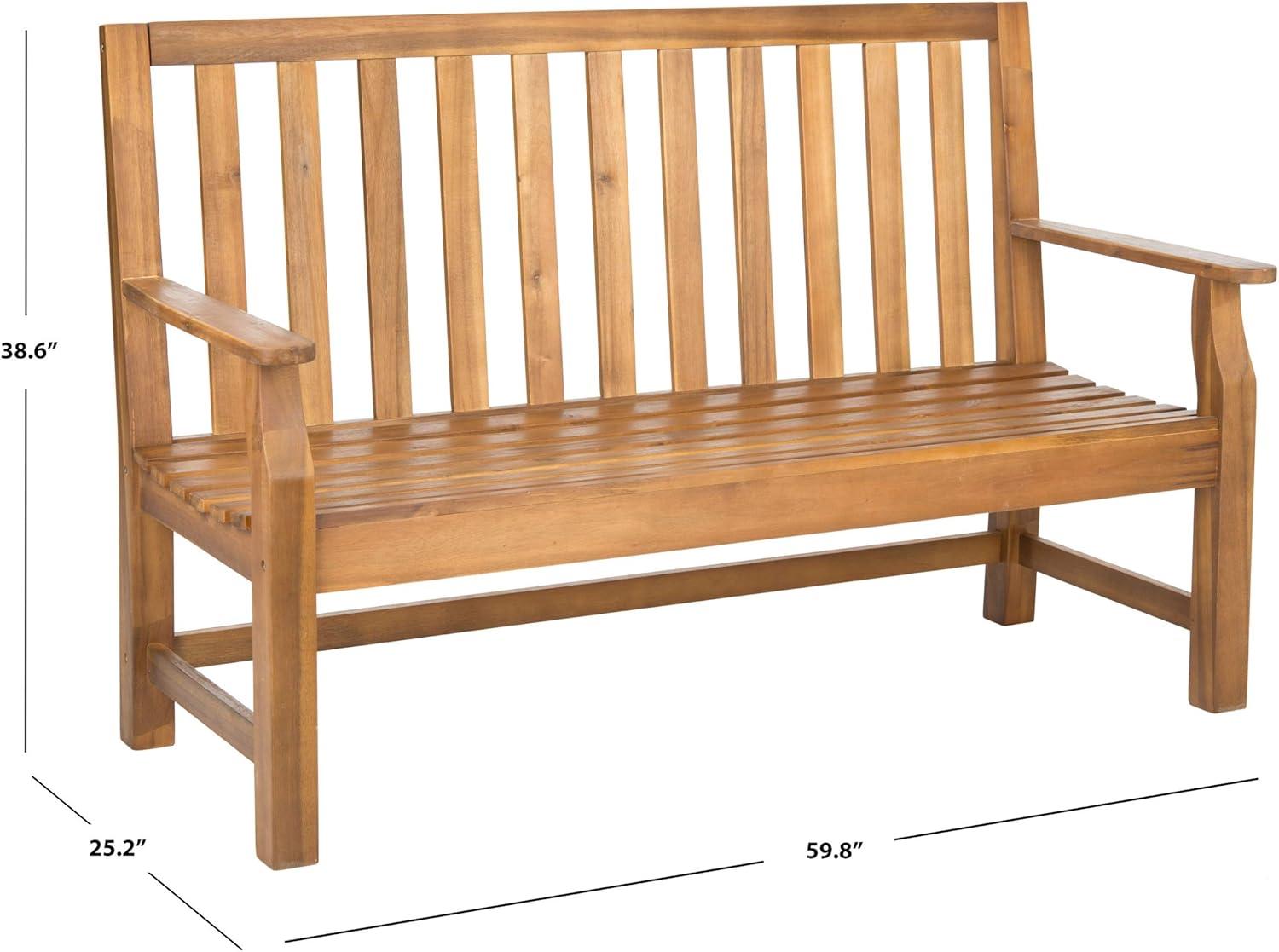 image:imageSAFAVIEH Patio Collection Edwin Adirondack Acacia Wood BenchNatural