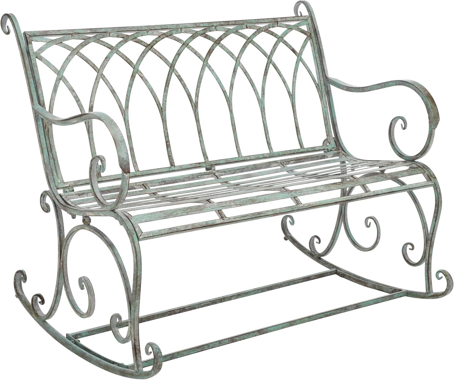 image:imageSafavieh PAT5021A Outdoor Collection Ressi Pearl White Rock BenchAntique Dark Green