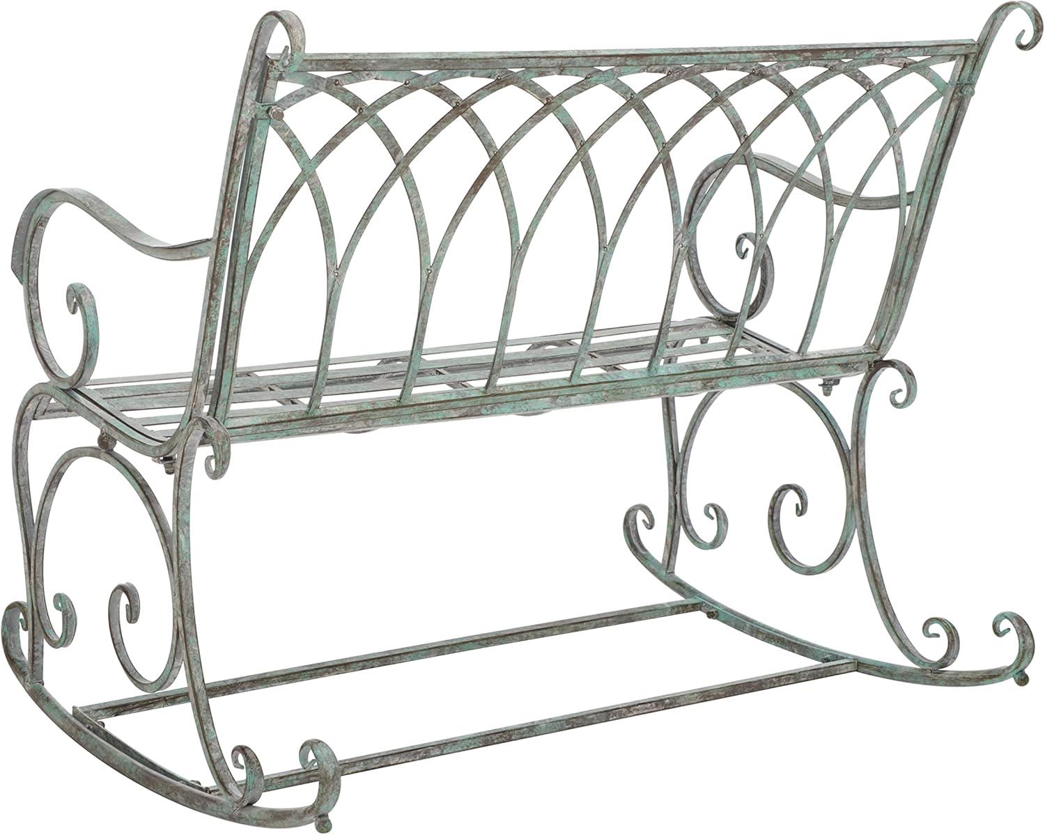 image:imageSafavieh PAT5021A Outdoor Collection Ressi Pearl White Rock BenchAntique Dark Green