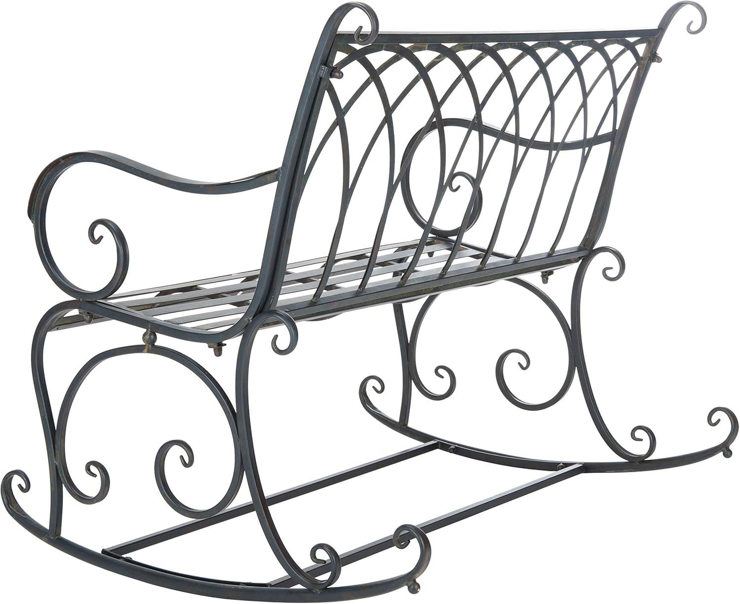 image:imageSafavieh PAT5021A Outdoor Collection Ressi Pearl White Rock BenchBlack Rust