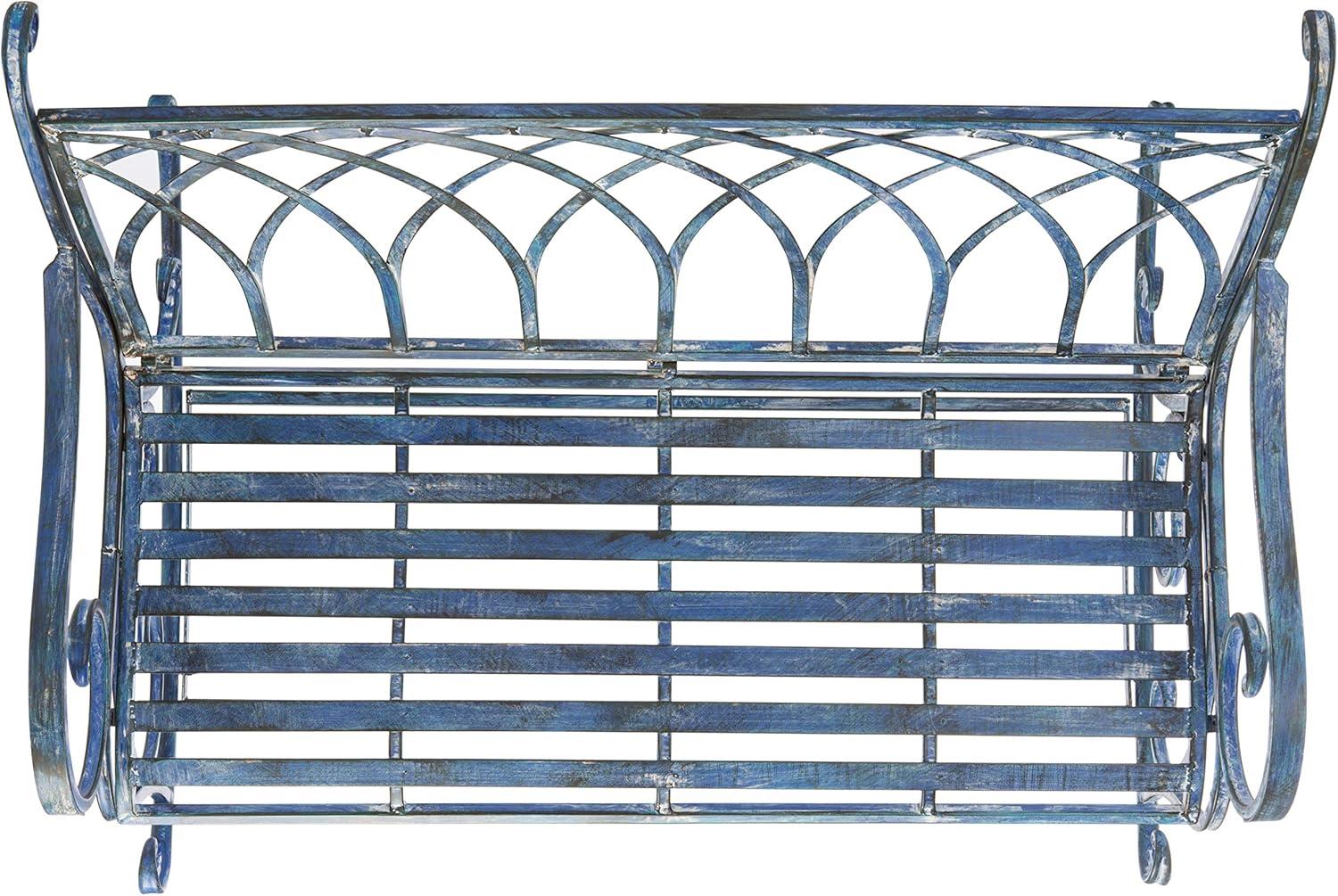 image:imageSafavieh PAT5021A Outdoor Collection Ressi Pearl White Rock BenchMossy Blue