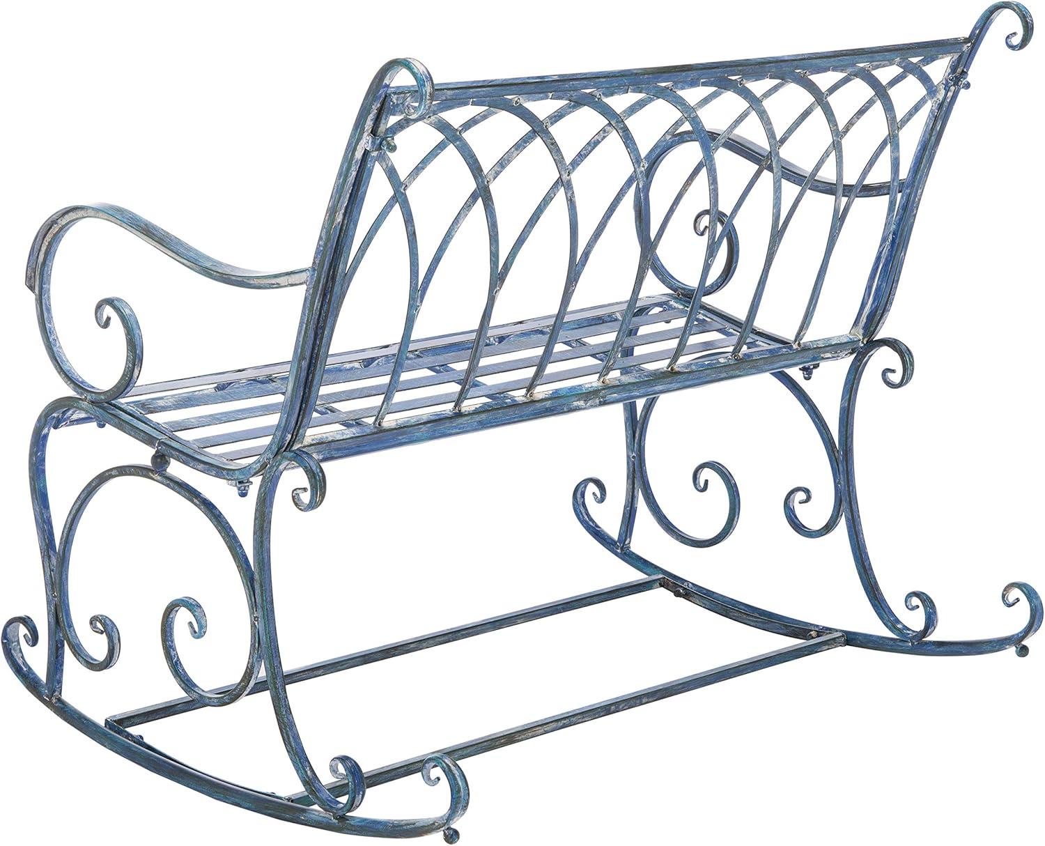 image:imageSafavieh PAT5021A Outdoor Collection Ressi Pearl White Rock BenchMossy Blue