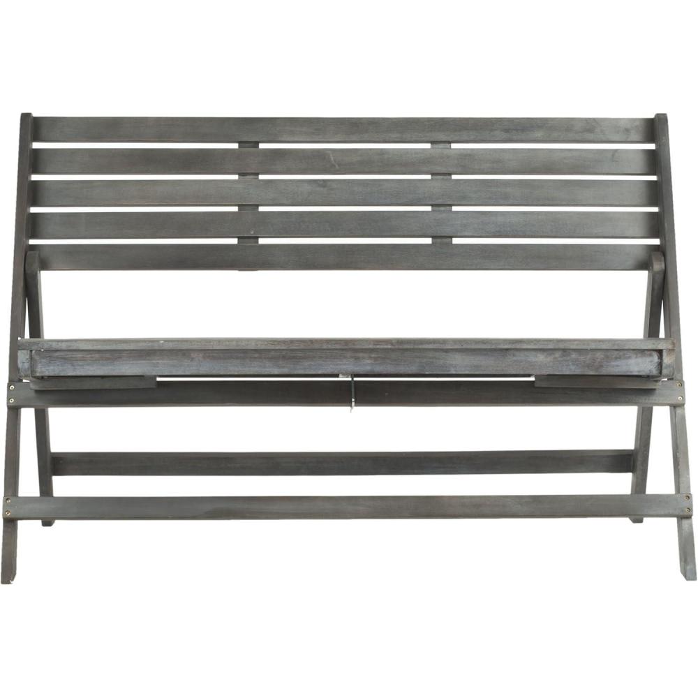 image:imageSAFAVIEH Outdoor Collection Luca Ash Grey Folding BenchAsh Grey