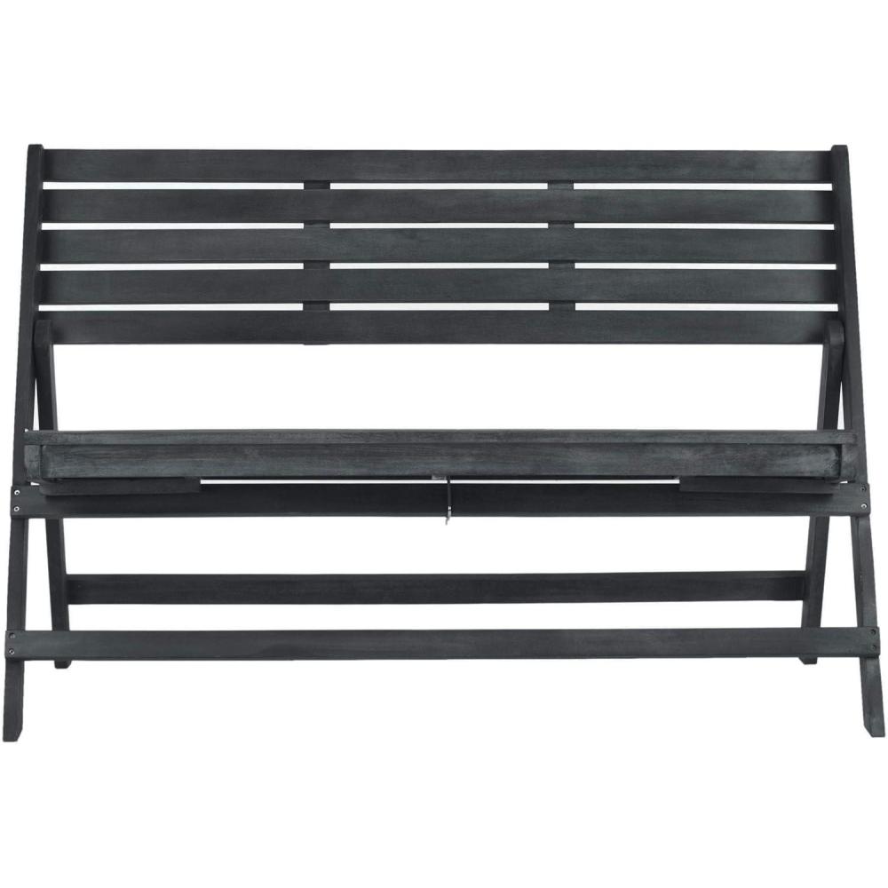 image:imageSAFAVIEH Outdoor Collection Luca Ash Grey Folding BenchDark Slate Gray