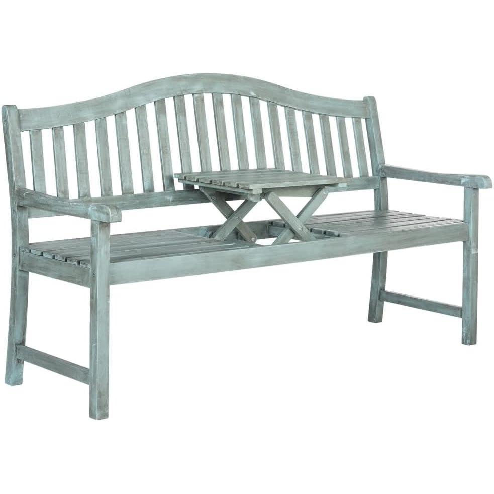 image:imageSAFAVIEH Outdoor Collection Mischa Natural Brown BenchBeach House Blue