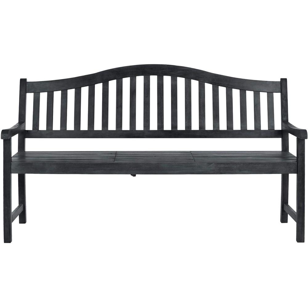 image:imageSAFAVIEH Outdoor Collection Mischa Natural Brown BenchDark Slate Gray