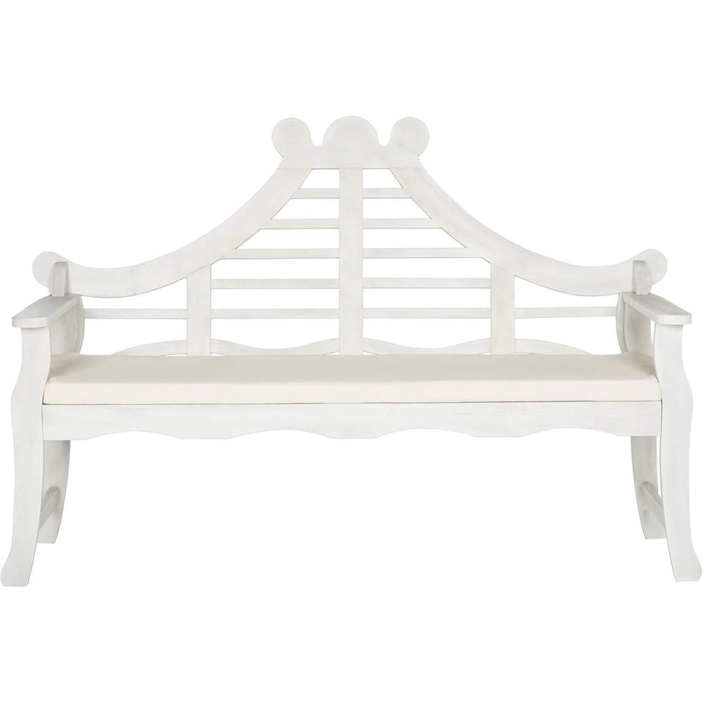 image:imageSAFAVIEH PAT6741A Outdoor Collection Azusa BenchAntique White
