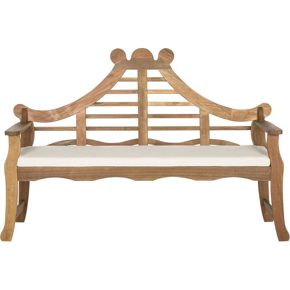 image:imageSAFAVIEH PAT6741A Outdoor Collection Azusa BenchNatural Beige