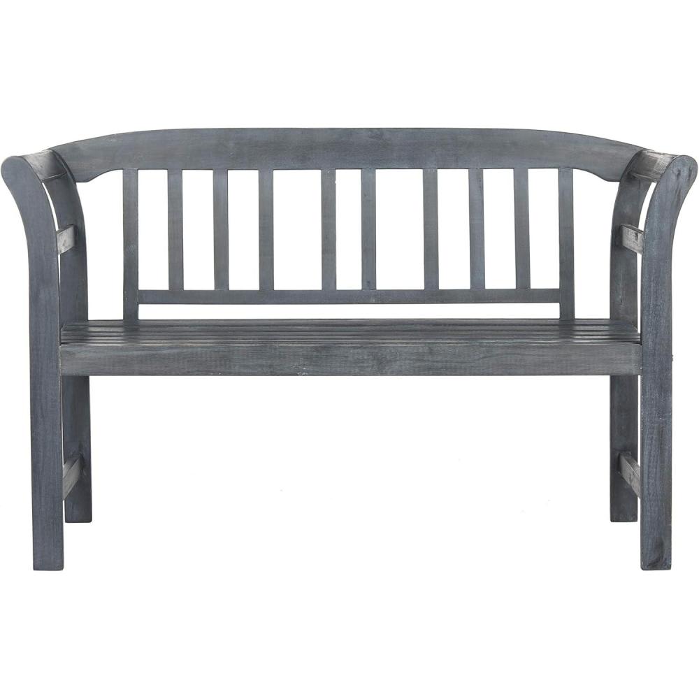 image:imageSAFAVIEH PAT6742A Outdoor Collection Porterville 2 Seat BenchAsh Grey