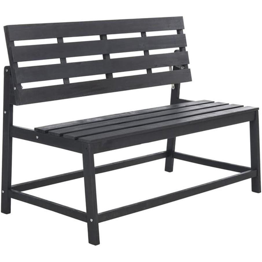 image:imageSAFAVIEH PAT6753A Collection Ruben Teak Balcony Bench and Table Outdoor SetDark Slate Gray