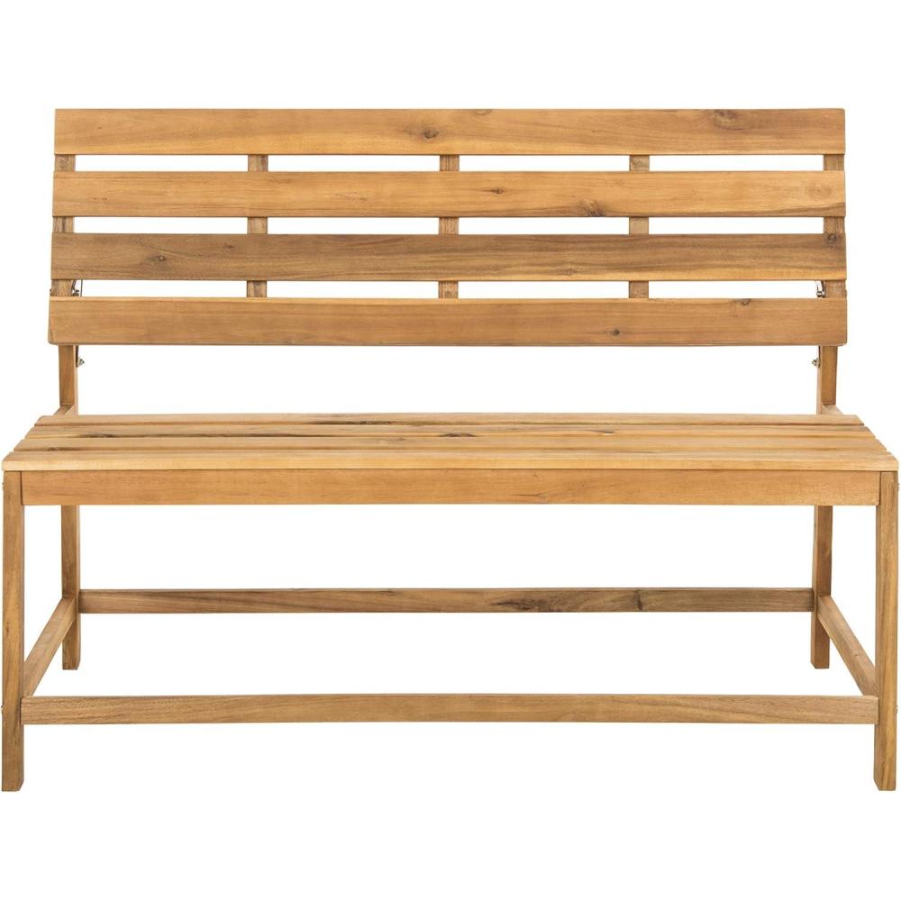 image:imageSAFAVIEH PAT6753A Collection Ruben Teak Balcony Bench and Table Outdoor SetNatural