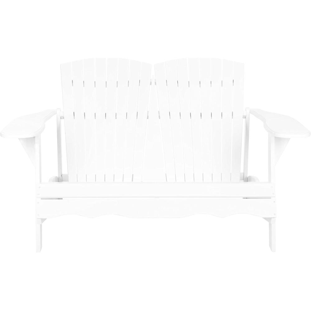 image:imageSAFAVIEH Patio Collection Hampton Adirondack Acacia Wood BenchWhite