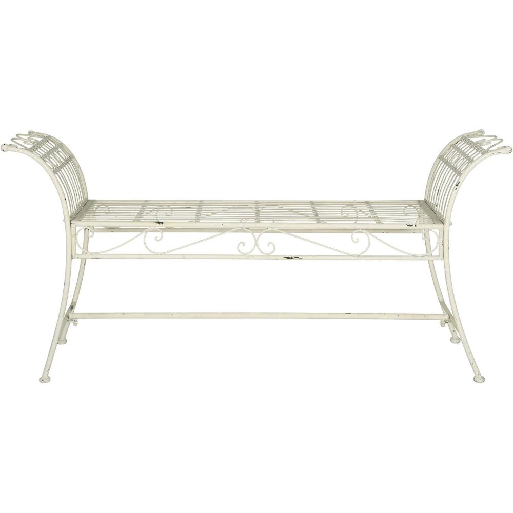 image:imageSafavieh Outdoor Collection Hadley Antique White BenchAntique White